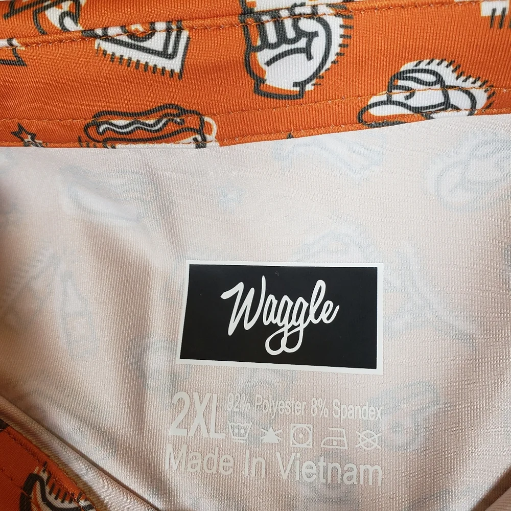 NWT Waggle Men's 2XL Texas Game Day Football Golf Party Tailgate Polo Shirt Rare - Picture 5 of 11